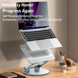 Silver Foldable Swivel Laptop Stand - Side View
