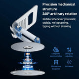 Silver Foldable Swivel Laptop Stand - Rear View