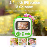 Instant Printing Camera with 2.4 Hd Screen and 32gb Tf Card - Blue - Low Angle