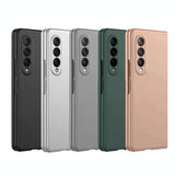 For Samsung Galaxy Z Fold4 5G Foldable Metal-Look Phone Case - Black - Side View