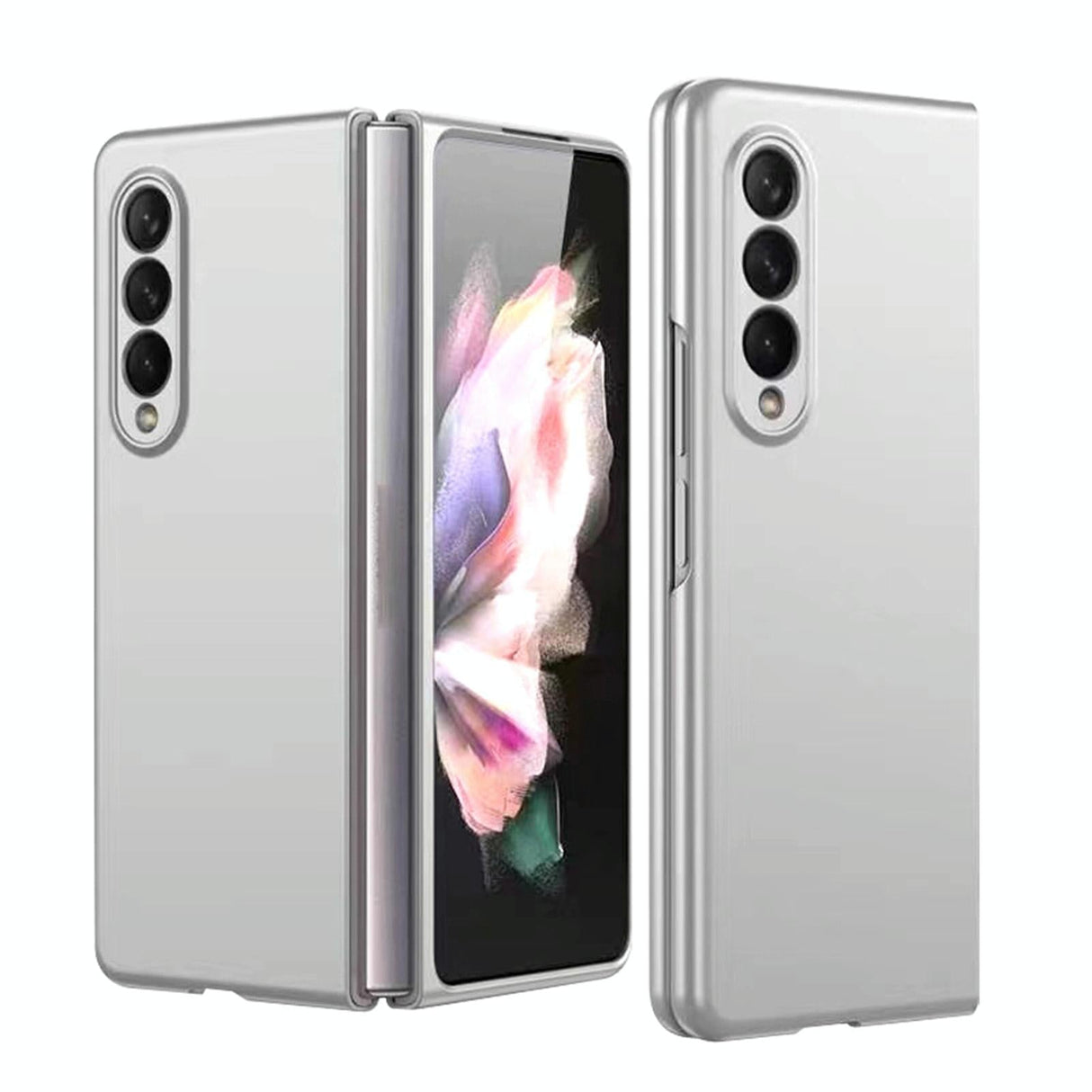 For Samsung Galaxy Z Fold4 5G Foldable Metal-Look Phone Case - Black