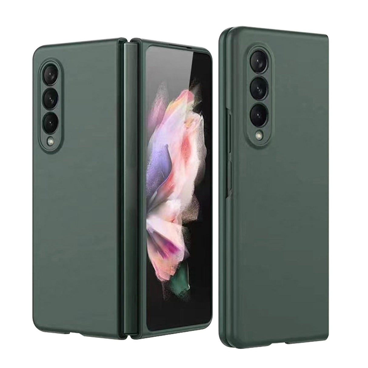 For Samsung Galaxy Z Fold4 5G Foldable Metal-Look Phone Case - Black