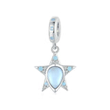 925 Sterling Silver Blue Star Beaded Bracelet - Front View