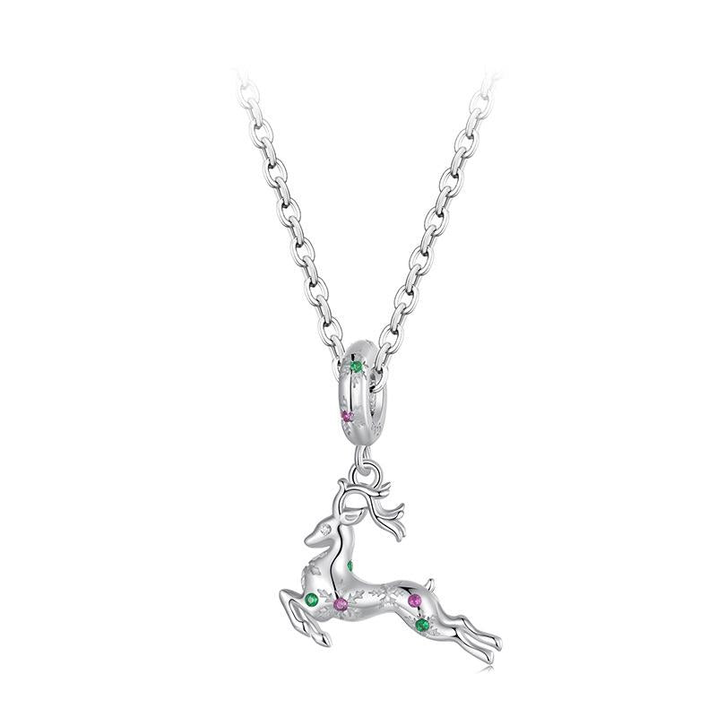 925 Sterling Silver Christmas Elk Pendant Beads