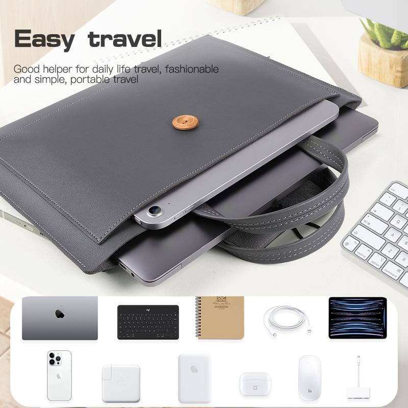 Portable Laptop Inner Bag with Elastic Thread Button - Blue