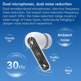Wireless Active Noise-cancelling Earbuds - White - Side View