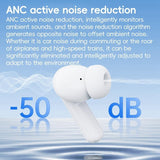 Wireless Active Noise-cancelling Earbuds - White - 45-Degree Angle