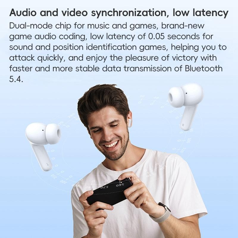 Wireless Active Noise-cancelling Earbuds - White