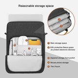 13 Inch Vertical Laptop Bag - Handheld Shoulder Crossbody - Light Gray - Side View
