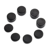 8-piece Silicone Joystick Cap Set for Ps5 / Ps4 - Black - Top-Down View