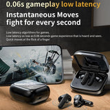 Wireless Bluetooth Earphones with Touch Screen & Noise Reduction - Black - Low Angle