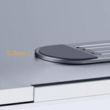 Foldable Laptop Stand with Fan and Heater - Portable and Adjustable - Silver - Close-Up Angle