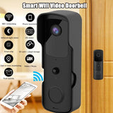 Wireless Smart Doorbell With Two-Way Intercom & Night Vision - Battery Powered - Black