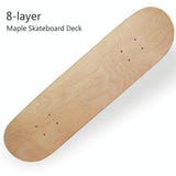 8-Layer Maple Double Raised Roughcast Skateboard With Four Wheels - Top-Down View