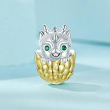 925 Sterling Silver Gold Plated Dragon Egg Beads - Side View