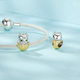 925 Sterling Silver Gold Plated Dragon Egg Beads - 45-Degree Angle