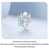 925 Sterling Silver Platinum Plated Hummingbird Flower Diy Beads - 45-Degree Angle