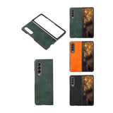 For Samsung Galaxy Z Fold4 5G Litchi Texture Case - Two Tone - Black - Close-Up Angle