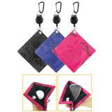 Easy Draw Golf Ball Wipe Cloth - Retractable String - Blue - Front View