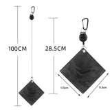 Easy Draw Golf Ball Wipe Cloth - Retractable String - Blue - Side View