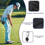 Easy Draw Golf Ball Wipe Cloth - Retractable String - Blue - Top-Down View