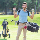 Easy Draw Golf Ball Wipe Cloth - Retractable String - Blue - Low Angle