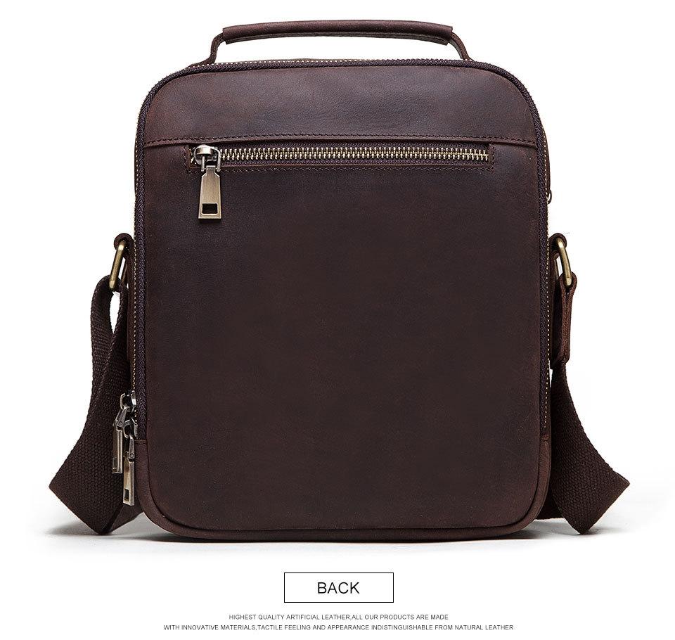 Brown Leather Cross Body Shoulder Bag For Men