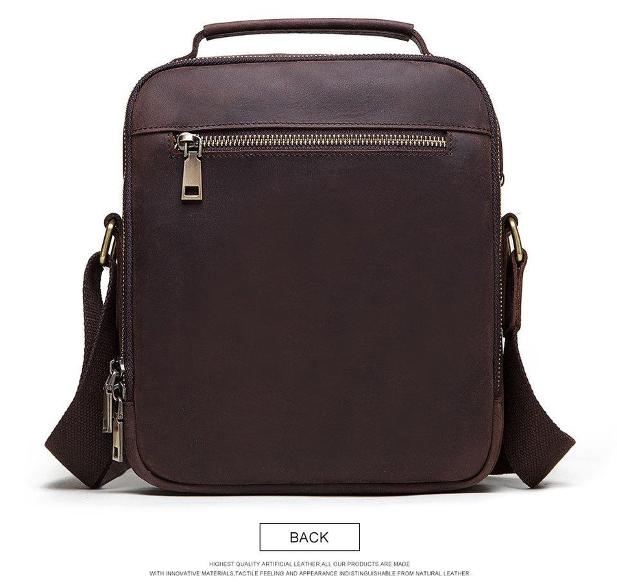 Brown Leather Cross Body Shoulder Bag For Men