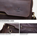 Brown Leather Cross Body Shoulder Bag For Men