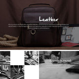 Brown Leather Cross Body Shoulder Bag For Men - Close-Up Angle