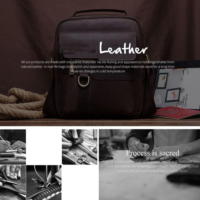 Brown Leather Cross Body Shoulder Bag For Men