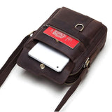 Brown Leather Cross Body Shoulder Bag For Men - Extra Image