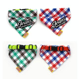Pure Cotton Plaid Dog Scarf Small And Medium-Sized Dog Saliva Towel - Size S 20-30Cm - Red - Extra Image