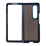 For Samsung Galaxy Z Fold4 5G Genuine Leather Crocodile Texture Phone Case - Black