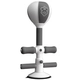 Adjustable 2-In-1 Sit-Up Boxing Ball Stand With Punching Bag - Gray / White - Front View
