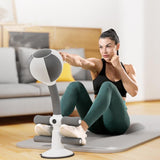 Adjustable 2-In-1 Sit-Up Boxing Ball Stand With Punching Bag - Gray / White - Side View