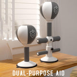Adjustable 2-In-1 Sit-Up Boxing Ball Stand With Punching Bag - Gray / White - Top-Down View