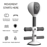 Adjustable 2-In-1 Sit-Up Boxing Ball Stand With Punching Bag - Gray / White - 45-Degree Angle