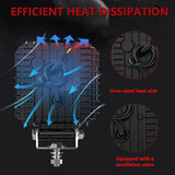 4 Inch Square Mixed Luminous Arch Bridge Angel Eye Car Work Light - 45-Degree Angle