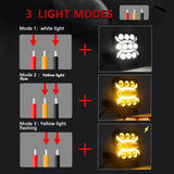 4 Inch Square Mixed Luminous Arch Bridge Angel Eye Car Work Light - Rear View