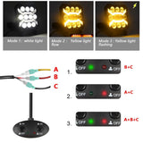 4 Inch Square Mixed Luminous Arch Bridge Angel Eye Car Work Light - Low Angle