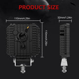 4 Inch Square Mixed Luminous Arch Bridge Angel Eye Car Work Light - Extra Image