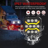 4 Inch Square Mixed Luminous Arch Bridge Angel Eye Car Work Light - Extra Image