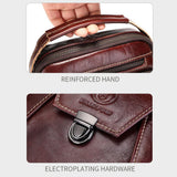 Large Capacity Retro Cowhide Shoulder Bag Brown