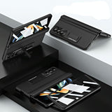For Samsung Galaxy Z Fold4 5G Foldable Full Body Case - 360 Degree Folding - Coffee