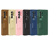 For Samsung Galaxy Z Fold4 5G Foldable Full Body Case - 360 Degree Folding - Coffee - Side View