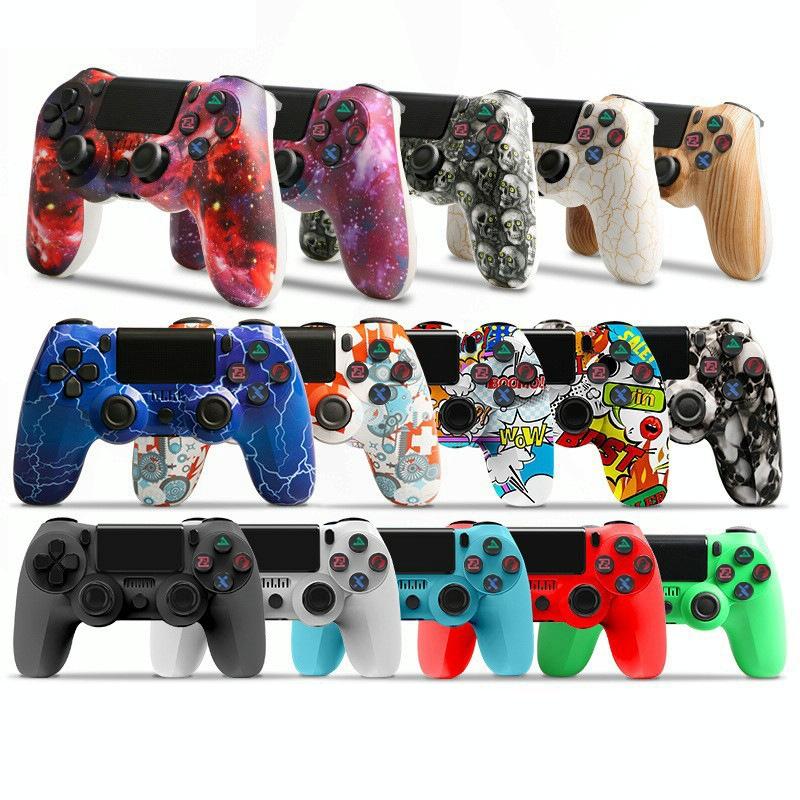 Wireless Bluetooth Game Controller for Ps4 with Dual Vibration and Light Strip - White