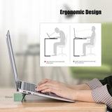 Portable Laptop Base for Improved Heat Dissipation - Black Foot Pad - Rear View