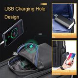 Black Multifunctional Anti-theft Laptop Backpack with Usb Charging Hole - 45-Degree Angle