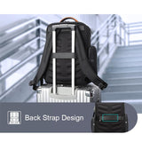 Black Multifunctional Anti-theft Laptop Backpack with Usb Charging Hole - Rear View